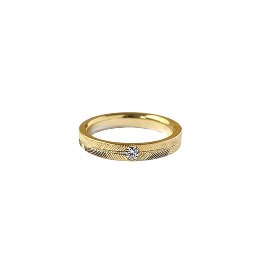 Diamond Flat Engraved Band
