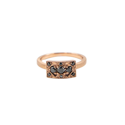 Black Diamond Rose Gold Sidari Ring