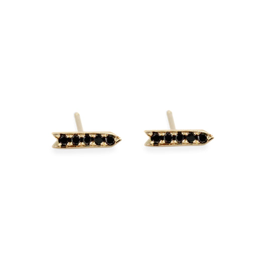 Epaulette Studs With Black Diamonds