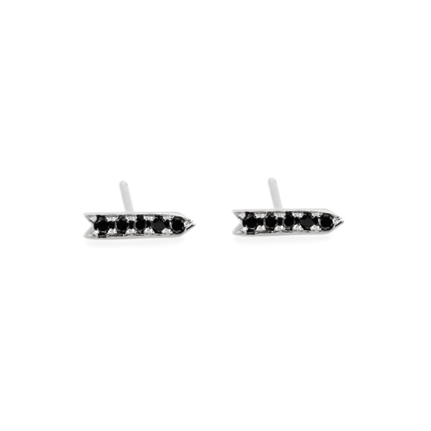 Epaulette Studs With Black Diamonds