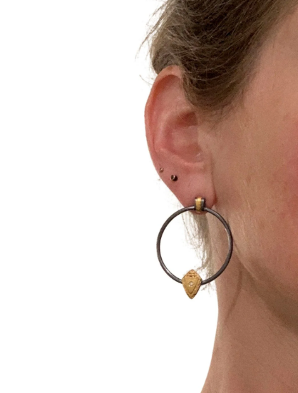 Atlantis Shield Hoop Earrings