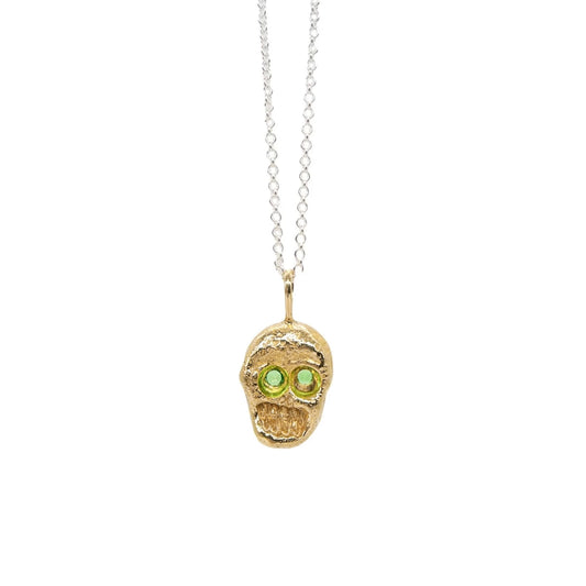 Salvaged Lucha Skully Necklace