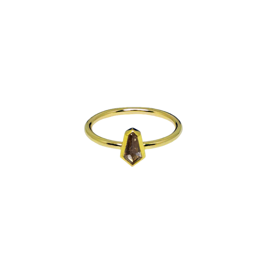 Brown Diamond Shield Ring