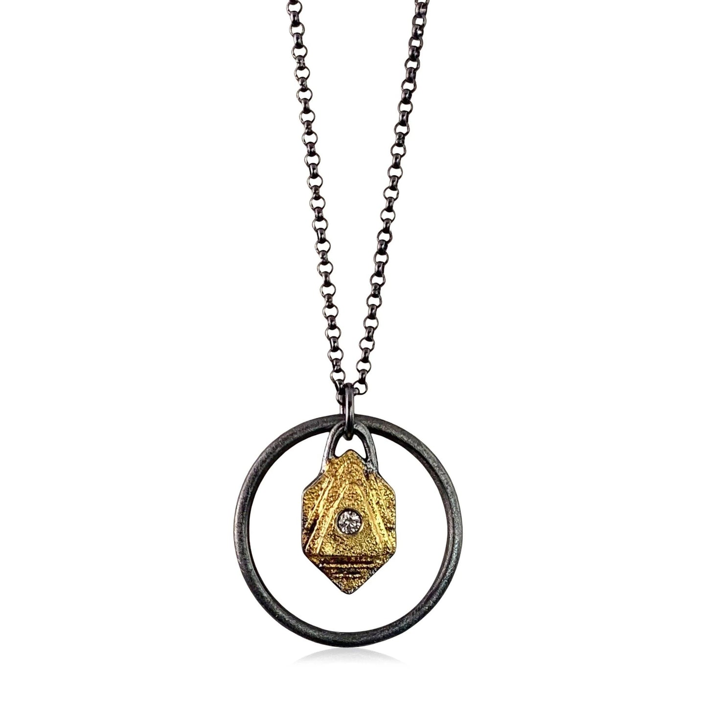 Atlantis Circle Pendant - Gold
