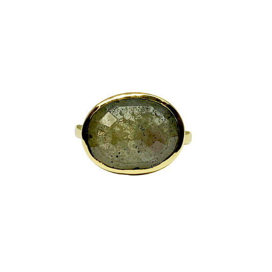 Greenish-Yellow Sapphire Ring