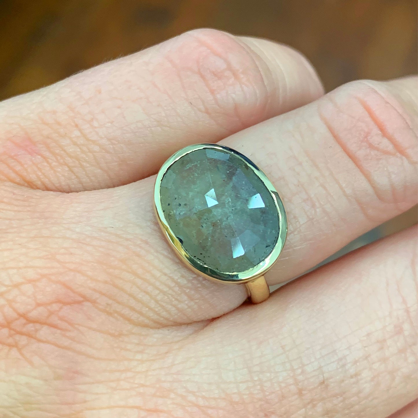 Greenish-Yellow Sapphire Ring