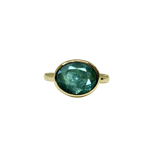 Blue-Green Sapphire Ring