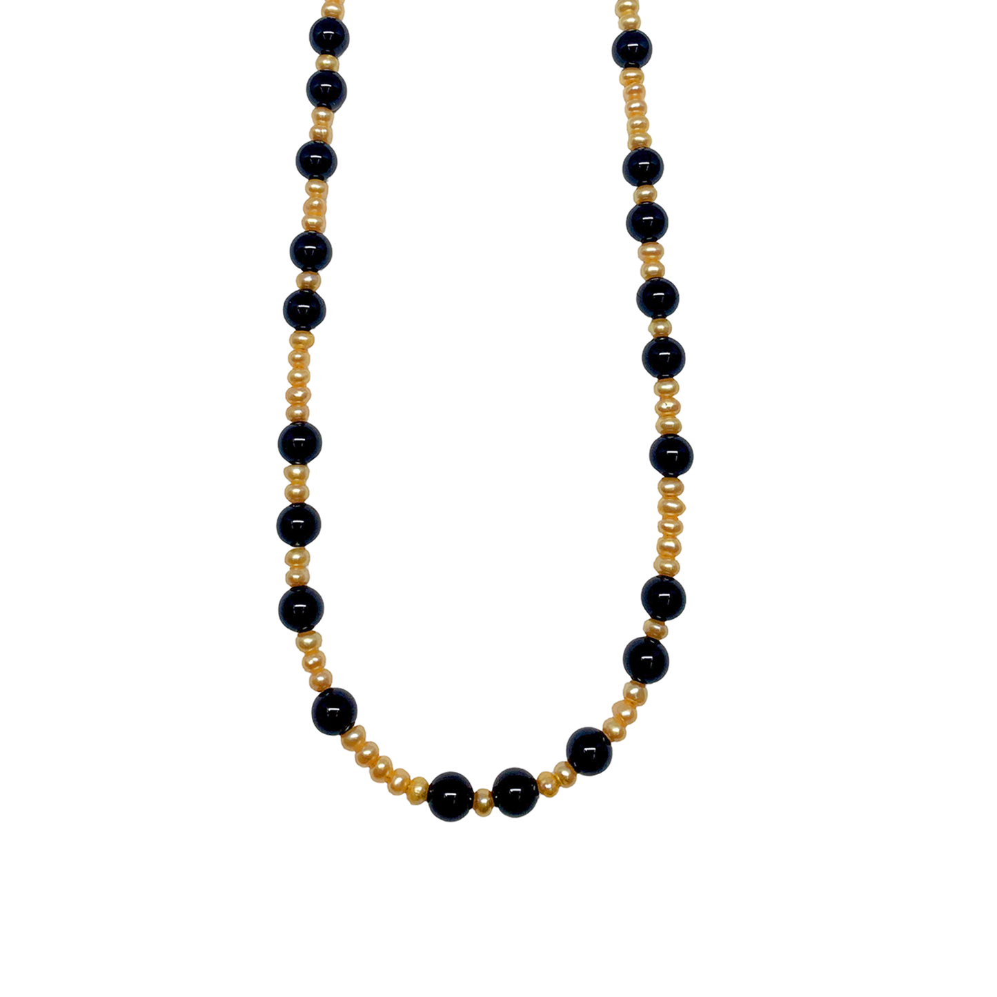 Pearl and Onyx Bead Necklace