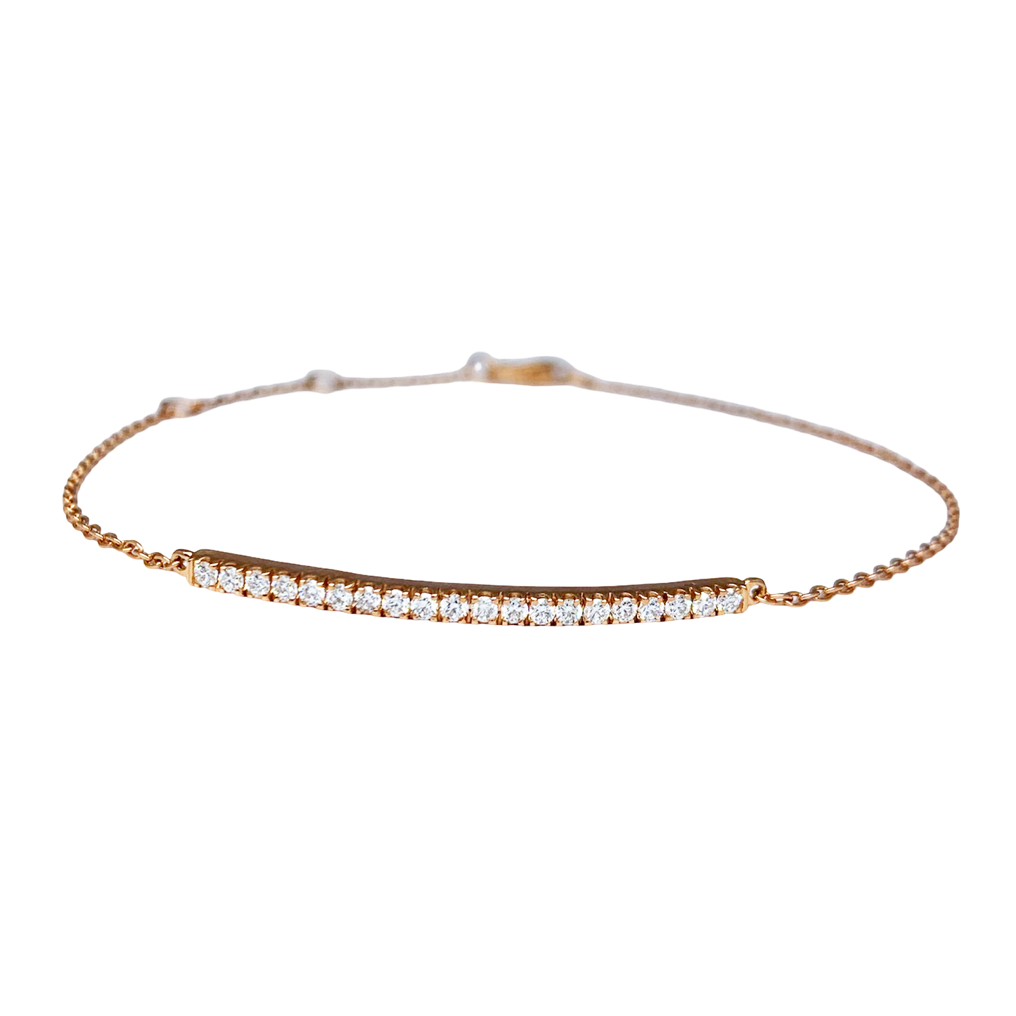 Short Diamond Bar Bracelet in Rose Gold