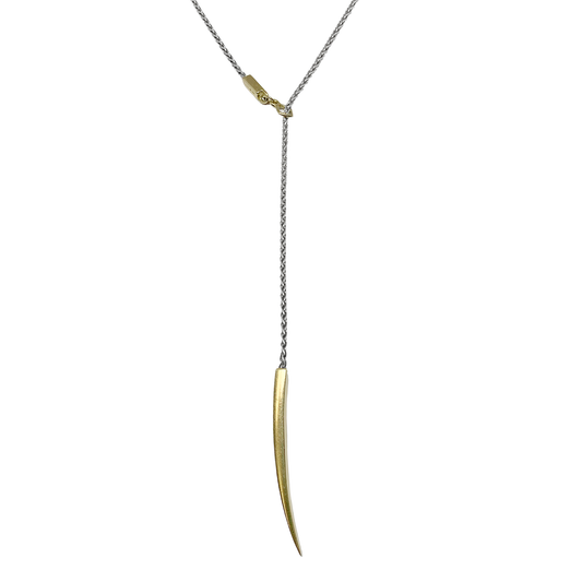 Talon Lariat Necklace with Gold