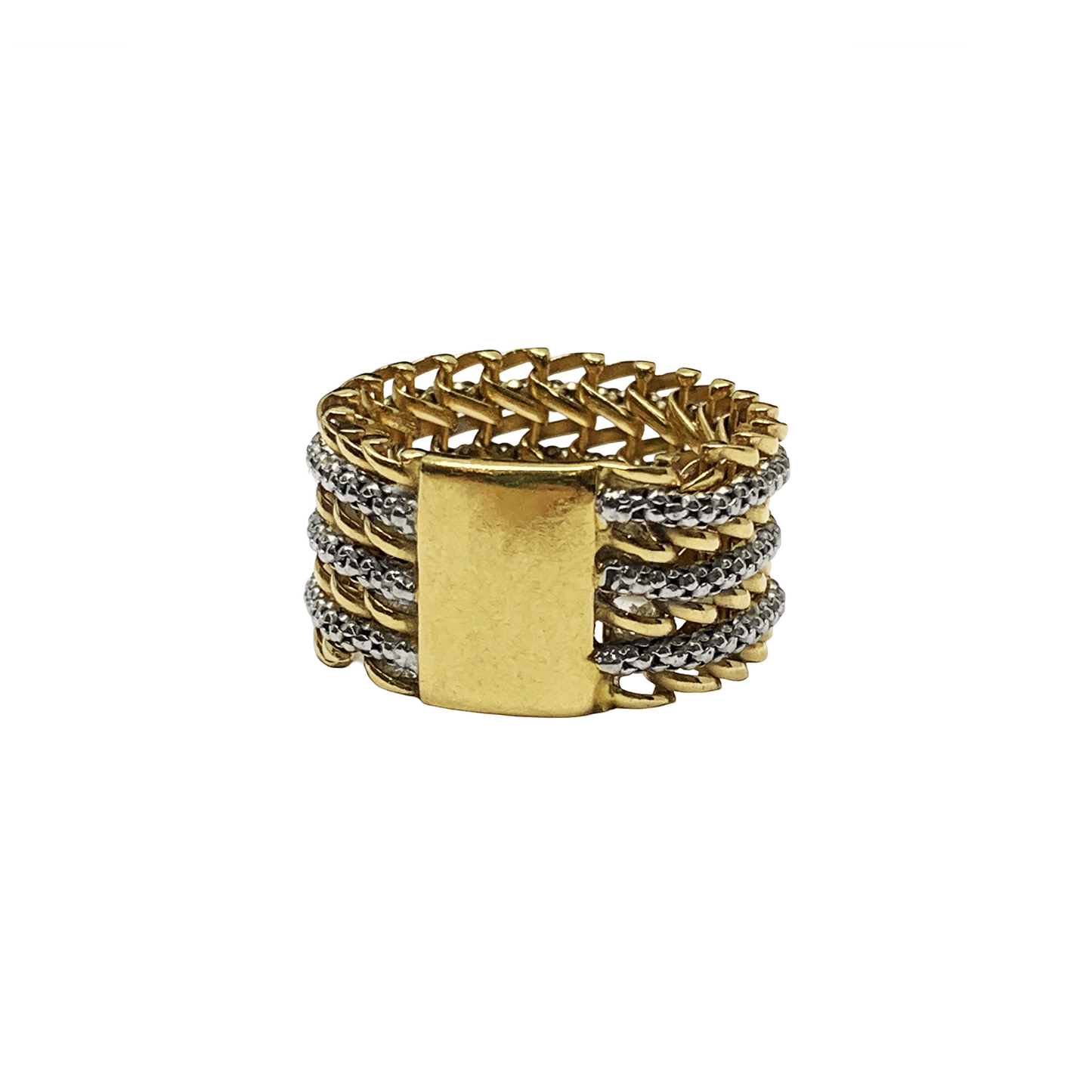 Bi-Gold Wide Band Ring