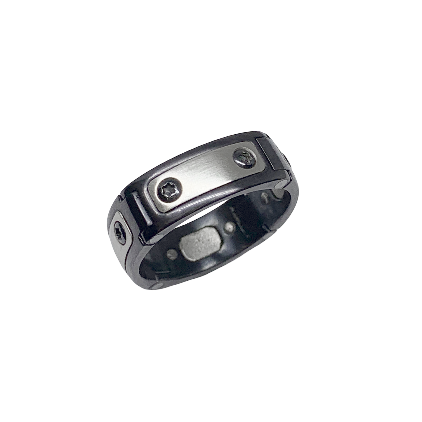 Titanium Black PVD, Platinum & Diamond Band