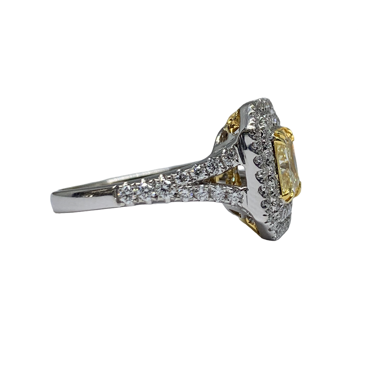 Fancy Yellow Diamond Halo Ring