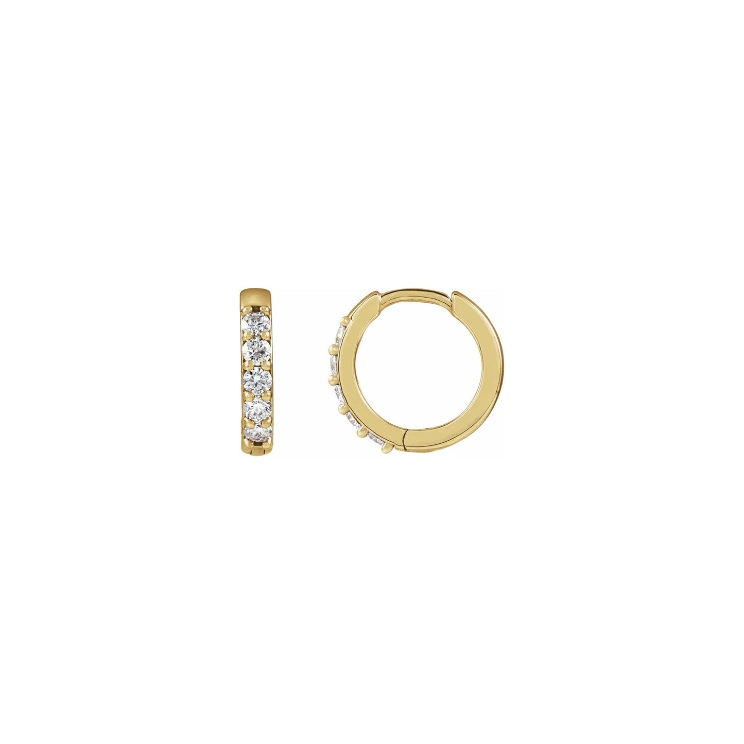 Gold 5 Diamond Huggie Hoop - Single Earring Only