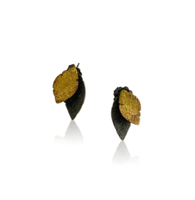 Double Leaf Stud Earrings