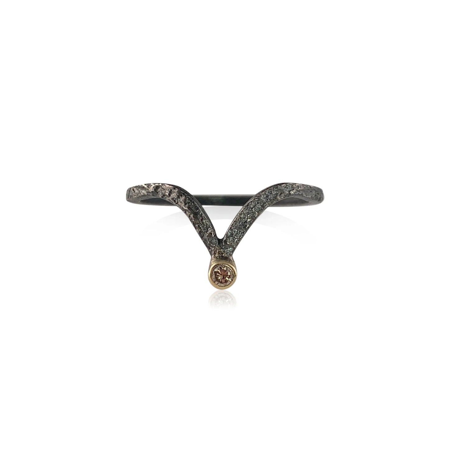 Pebble Chevron Diamond Ring