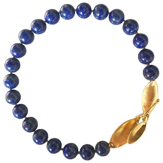 Lapis Collar with Leaves Clasp