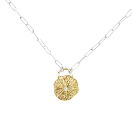 La Playa Gold Pendant Silver Chain