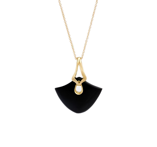 Black Jade Tumbler Shield Pendant