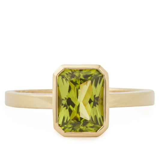 Windows Peridot Solitaire & Rhodonite Ring