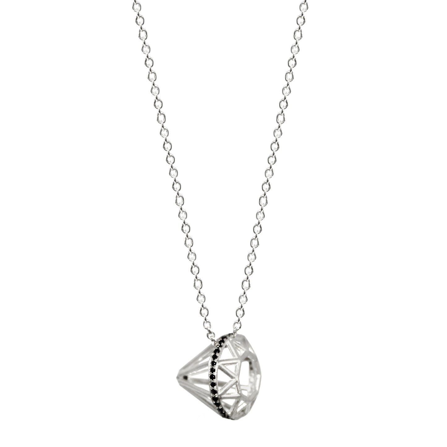Muse Necklace - Silver With Black Diamond