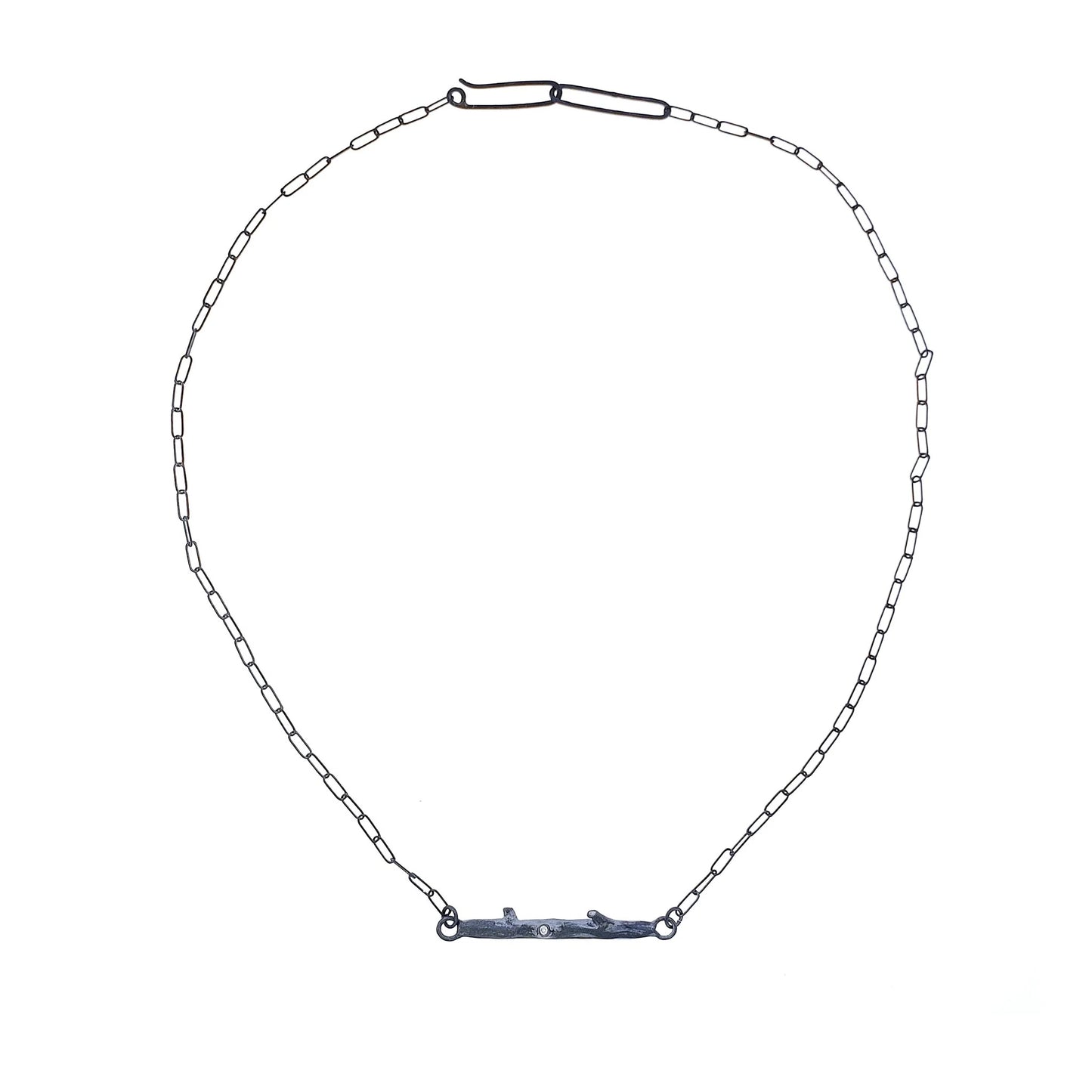 Diamond Twig Oxidized Necklace