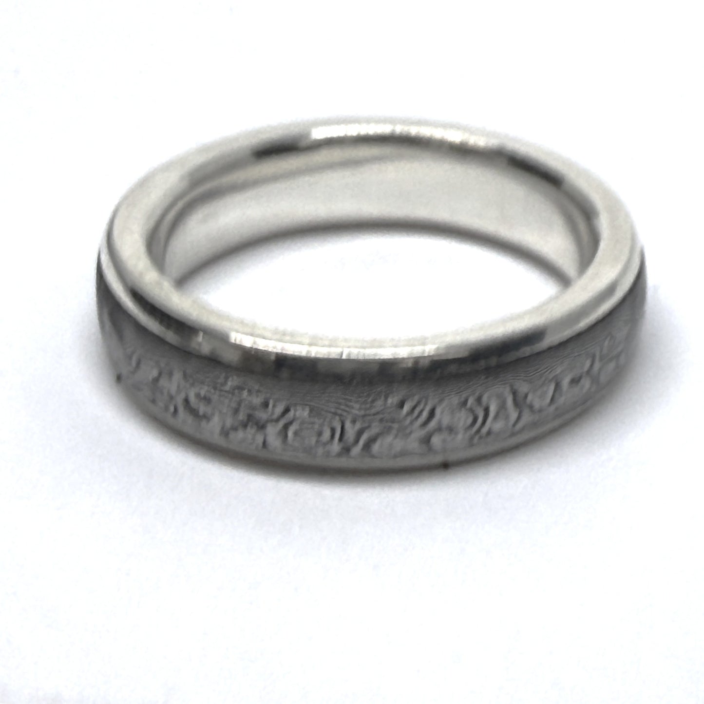 6mm "Banded Ladder" Sterling Silver Rails Low Dome Band