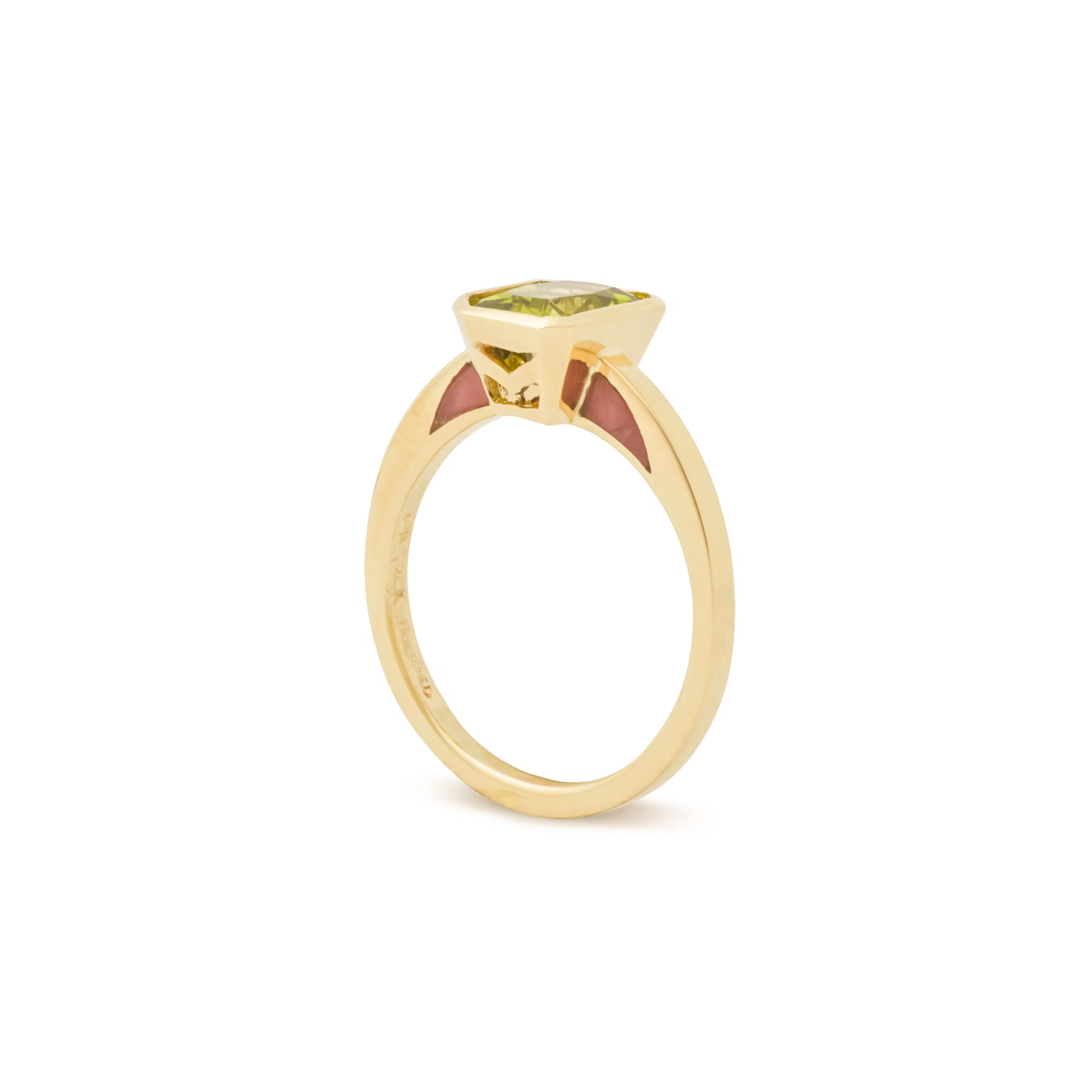 Windows Peridot Solitaire & Rhodonite Ring