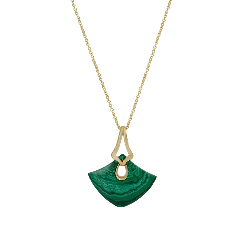 Malachite Tumbler Shield Pendant