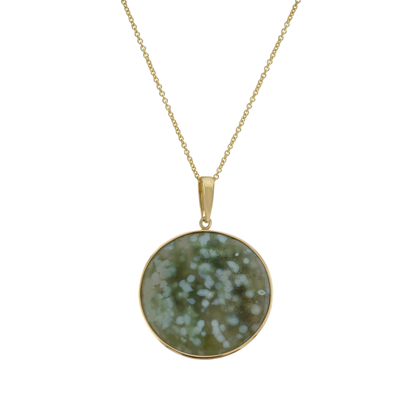 Green Ocean Jasper Medallion Pendant