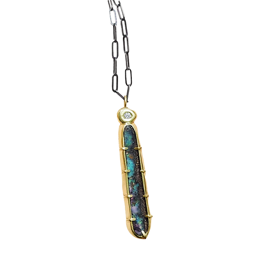 Black Opal Diamond Necklace #2