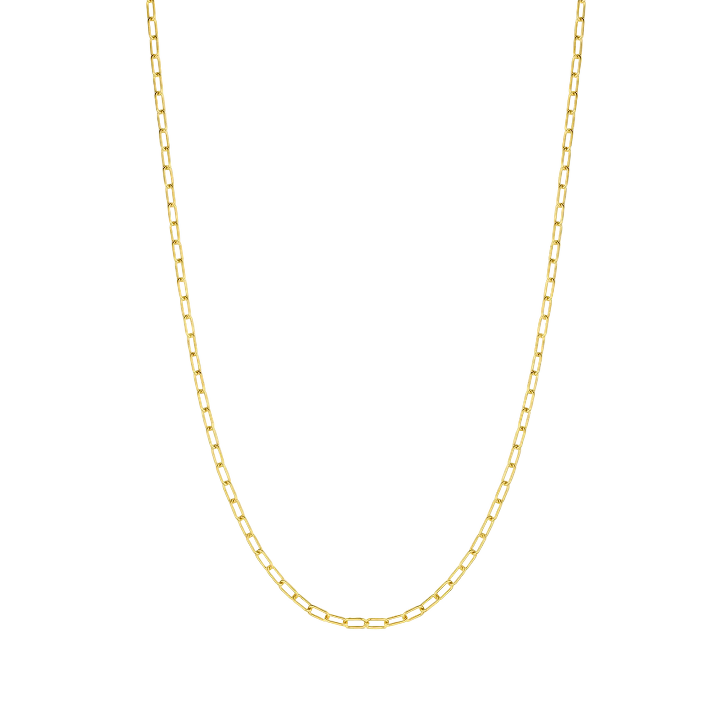 Fairmined 14K Yellow Gold 1.7mm Round Paperclip Chain - 18 inches