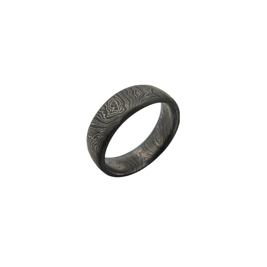 Damascus Low Dome Band, 6mm