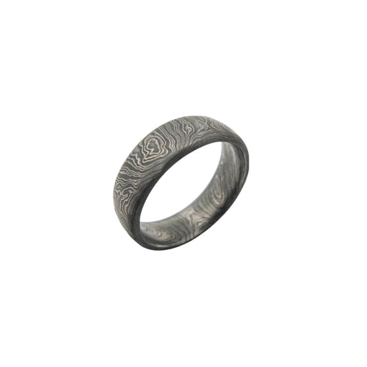 Damascus Low Dome Band, 6mm
