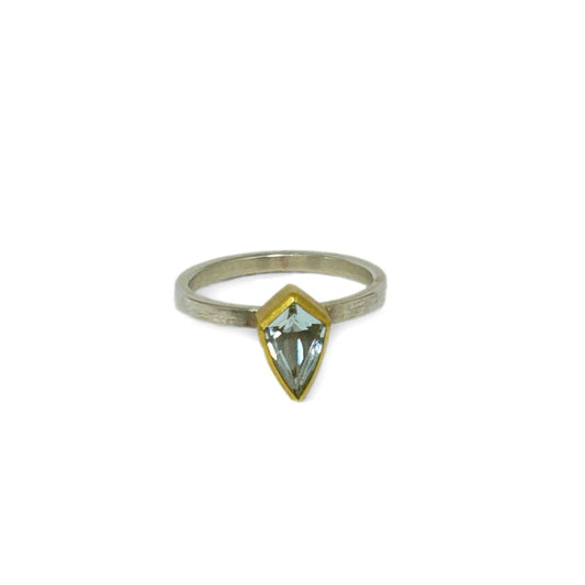 Aquamarine Shield Ring