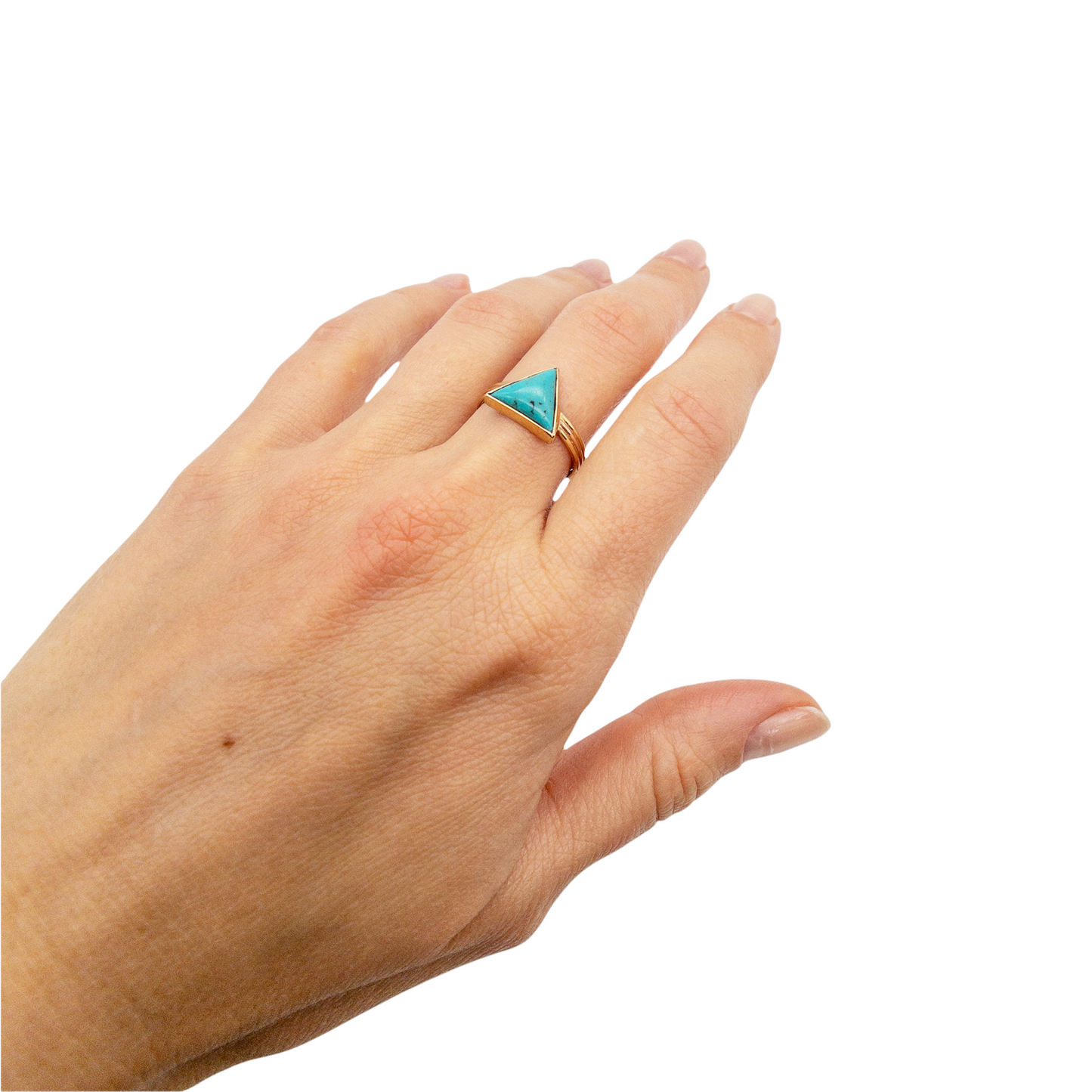 Turquoise Trillion Cabochon Ring