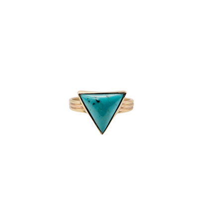 Turquoise Trillion Cabochon Ring