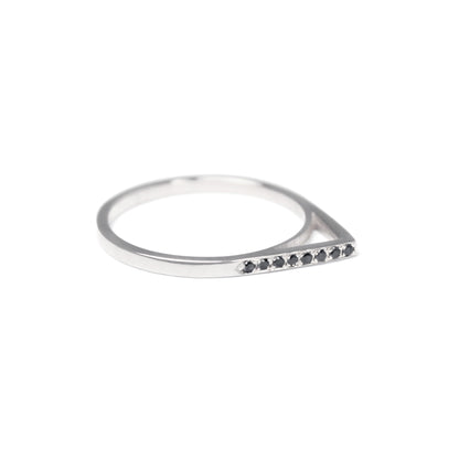 Apex Band - Silver With Black Diamonds, Top