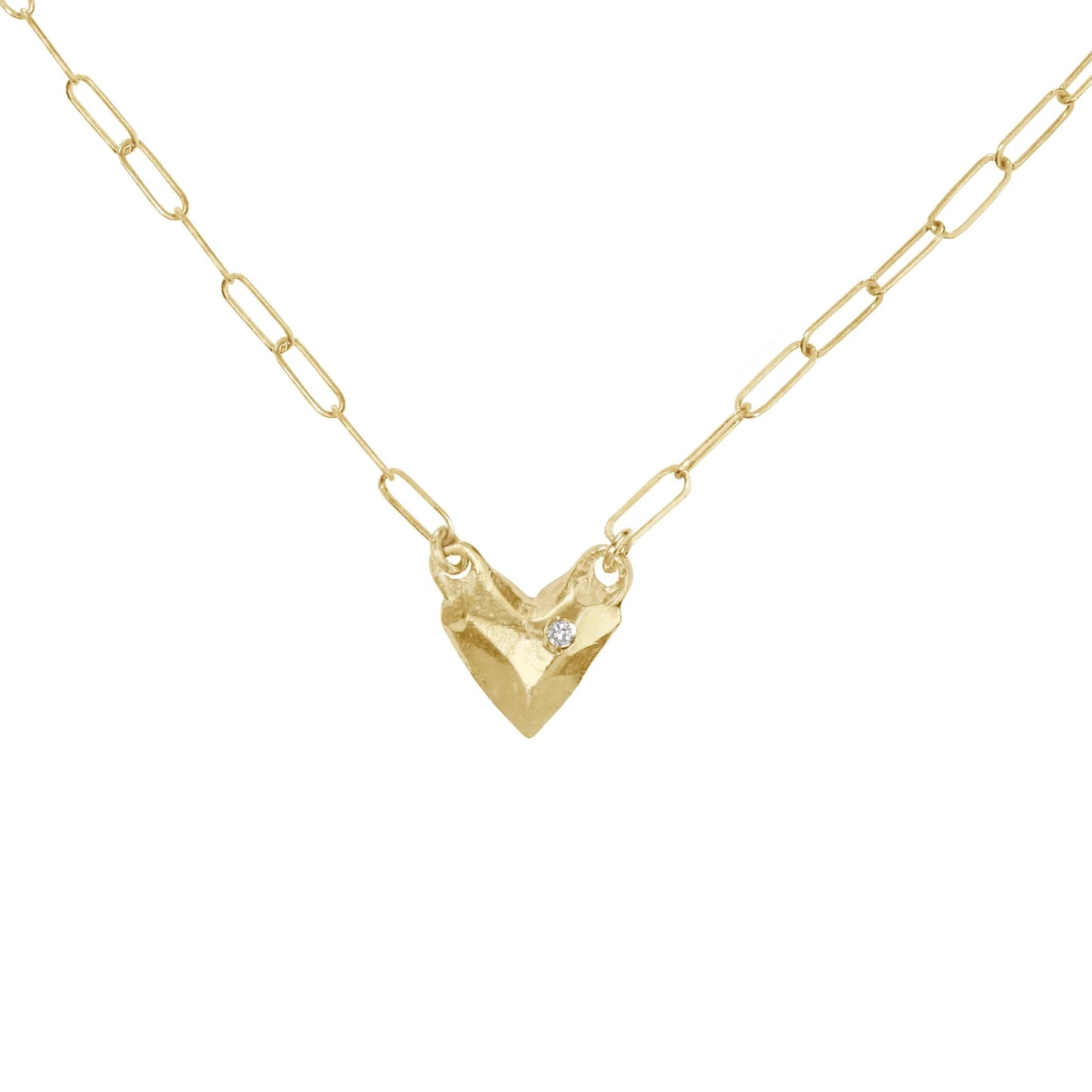 Heart of Gold with Diamond Necklace
