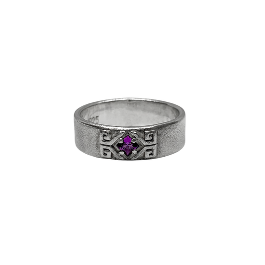 Purple Sapphire Geo Ring