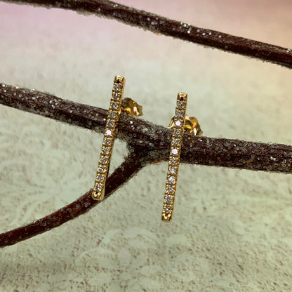 12 Diamond Bar Earrings