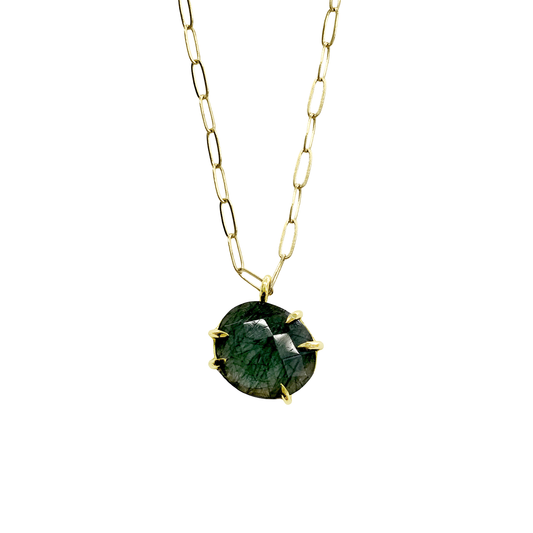 Moss Agate Claw Necklace