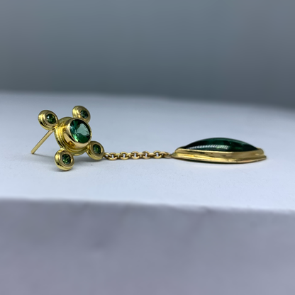 Green Tourmaline Drop Earrings