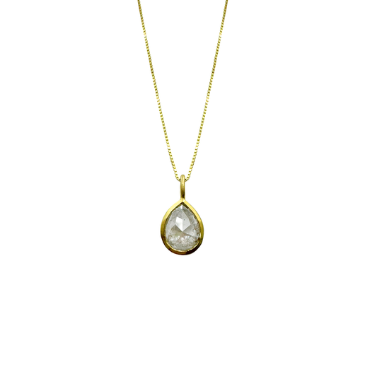 Salt & Pepper Pearshape Diamond Pendant