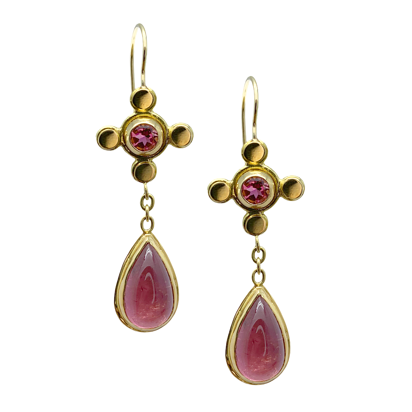 Pink Tourmaline Drop Earrings