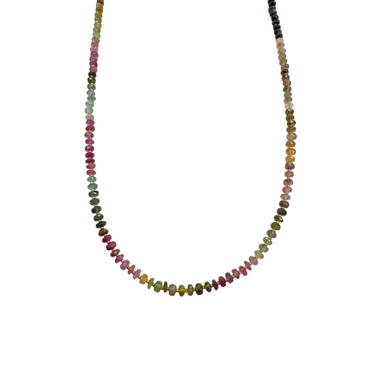 Watermelon Tourmaline Bead Necklace
