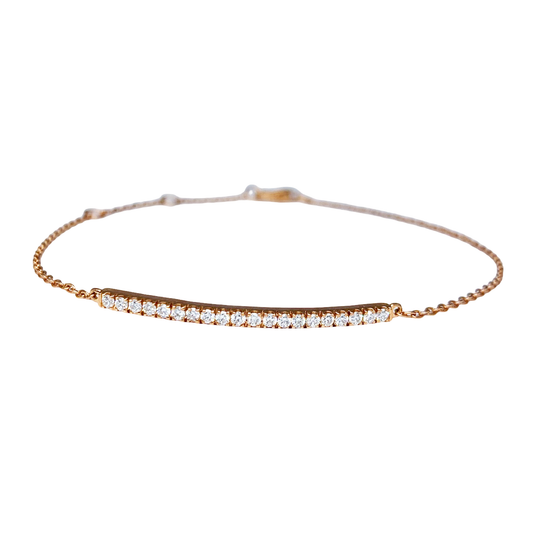 Short Diamond Bar Bracelet in Rose Gold
