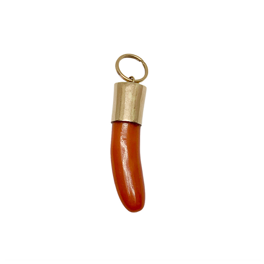 Red Coral Horn Pendant
