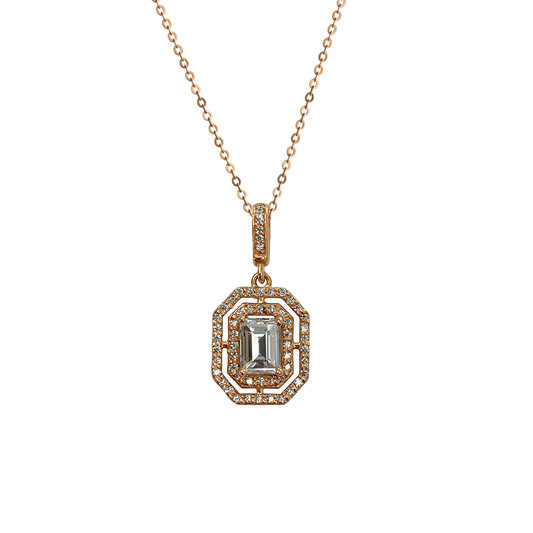 Rose Gold Diamond Halo Pendant