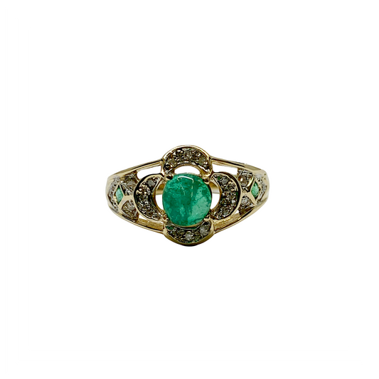 Emerald & Diamond Cocktail Ring